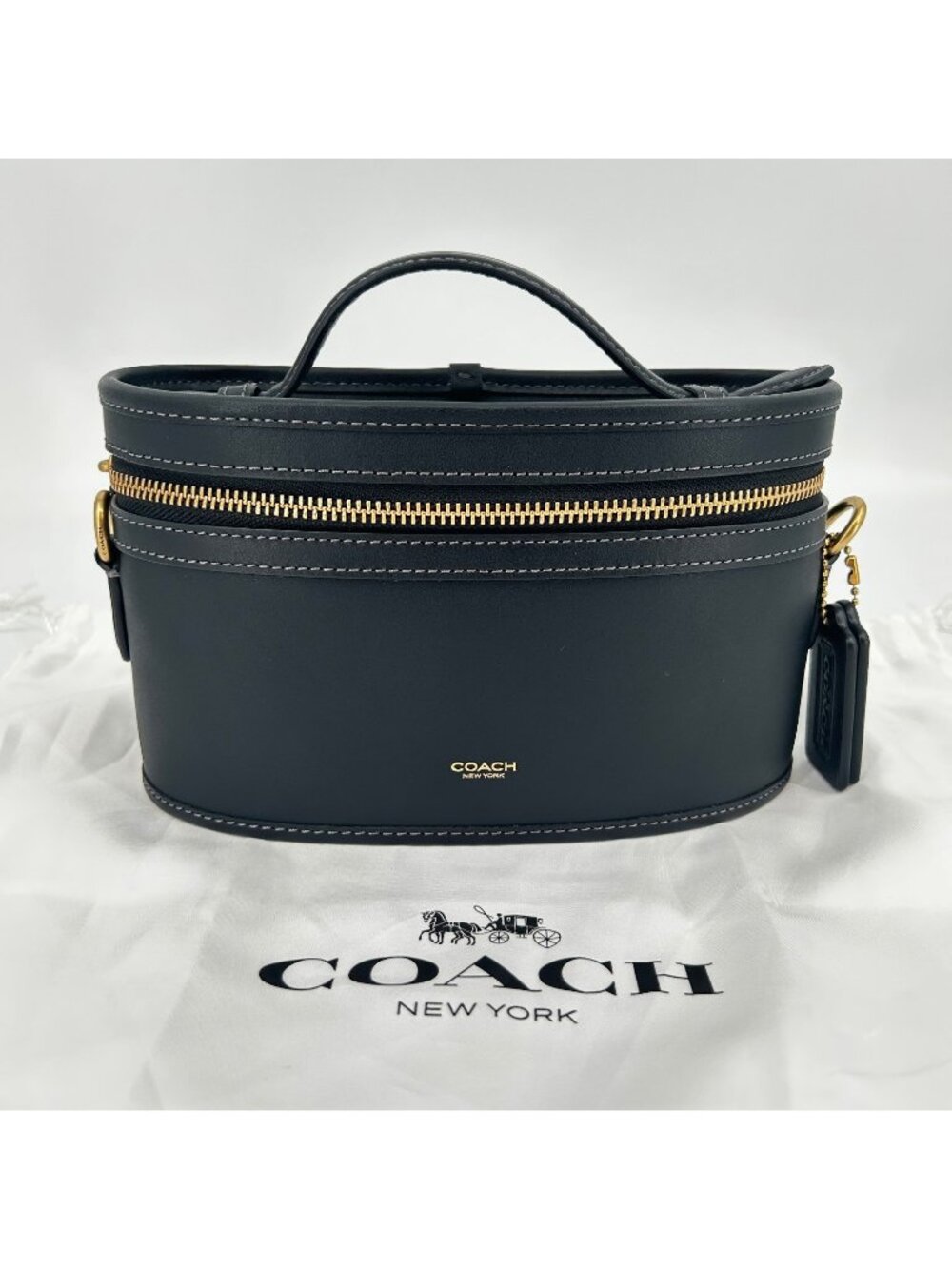 Coach The Trail Bag CBG93 Black Glovetanned Leather Crossbody Top Handle Zip